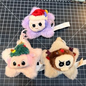 3 POP MART THE MONSTERS Classic Series – Sparkly LIGHT 💡 UP Plush Pendants